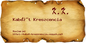 Kabát Kreszcencia névjegykártya